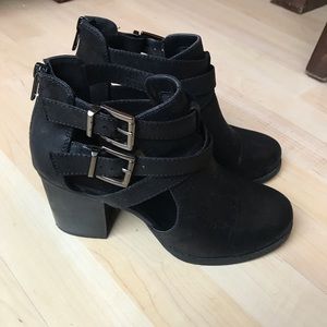 Soda Ankle Cut Out Boots Booties with Buckles